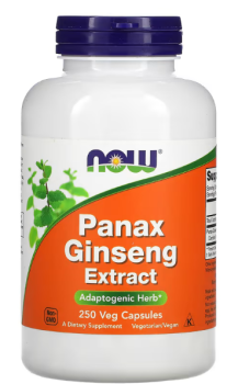 NOW Panax Ginseng Extract (Экстракт женьшеня обыкновенного) 250 вег капсул