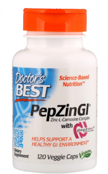 Doctor's Best PepZin GI (комплекс цинк-L-карнозина) 120 капсул