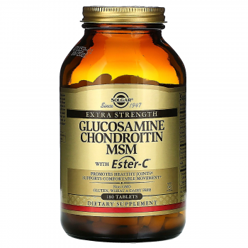 Solgar Glucosamine Chondroitin MSM with Ester-C (Глюкозамин Хондроитин МСМ с Витамином С) 180 таблеток