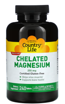 Country Life Chelated Magnesium (Хелатный магний) 250 мг 240 таблеток