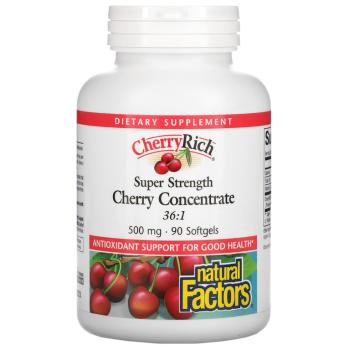 Natural Factors Super Strength Cherry Concentrate 36: 1 (концентрат вишни) 500 мг 90 капсул