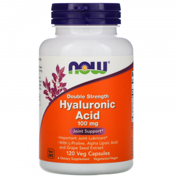NOW Hyaluronic Acid (Гиалуроновая кислота двойной силы) 100 мг 120 капсул