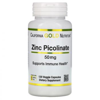 California Gold Nutrition Zinc Picolinate 50 мг 120 капсул, срок годности 09/2023
