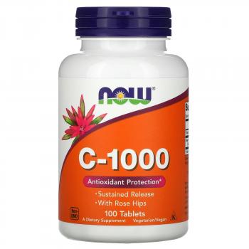 NOW Vitamin C-1000 with Rose Hips SR 100 таблеток