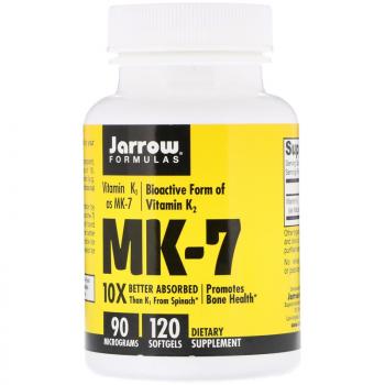 Jarrow Formulas MK-7 (витамин K2 в форме MK-7) 90 мкг 120 капсул