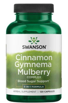 Swanson Cinnamon Gymnema Mulberry Complex 3-in-1 Formula (Корица Джимнема и Шелковица) 120 капсул