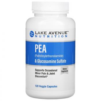 Lake Avenue Nutrition PEA (Palmitoylethanolamide) + Glucosamine Sulfate (пальмитоилэтаноламид и сульфат глюкозамина) 120 капсул
