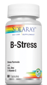 Solaray B Stress + Iron & Zinc (Витамин B-Стресс + железо и цинк) 60 капсул