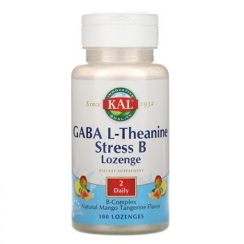 KAL GABA L-Theanine Stress B (ГАМК L-теанин)  вкус манго и танжерина 100 пастилок