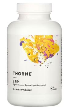Thorne Research B.P.P. (бетаин/пепсин/панкреатин) пищеварительные ферменты, 180 капсул