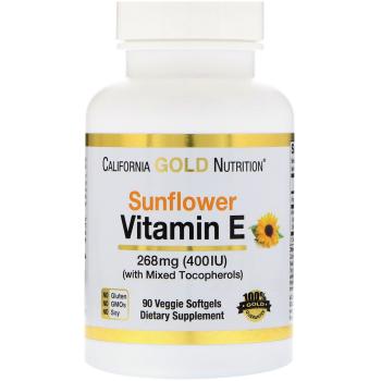 California Gold Nutrition Sunflower Vitamin E (Витамин E из подсолнечника) 400 МЕ 90 softgel