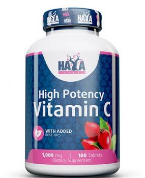 Haya Labs High Potency Vitamin C with rose hips (Витамин С с шиповником) 1000 мг 100 таблеток