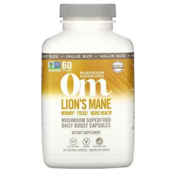 Om Mushrooms Lion`s Mane (ежовик гребенчатый) 667 мг 180 вегетарианских капсул