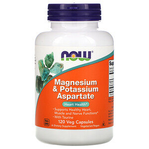 NOW Magnesium & Potassium Aspartate (Аспартат магния и калия) 120 капсул
