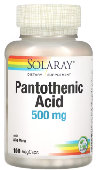 Solaray Pantothenic Acid (Пантотеновая кислота) 500 мг 100 капсул