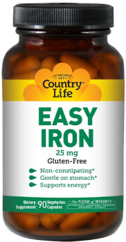 Country Life Easy Iron (Железо в легкоусвояемой форме) 25 мг 90 капсул