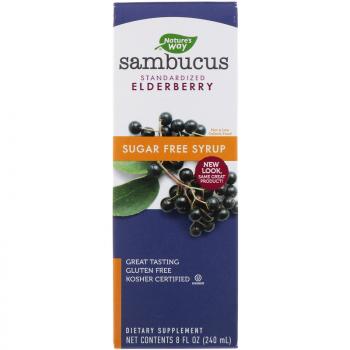 Nature's Way Sambucus Standardized Elderberry Original Syrup (стандартизированный экстракт бузины сироп) без сахара 240 мл