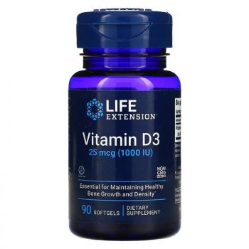 Life Extension Vitamin D3 (витамин D3) 25 мкг 1000 МЕ 90 капсул