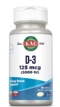 KAL D-3 ActiveGels 5000 IU (Витамин D-3) 125 мкг 5000 МЕ 90 гелевых капсул