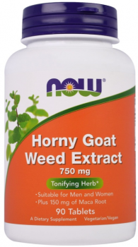 NOW Horny Goat Weed Extract (Экстратк горянки) 750 мг 90 таблеток
