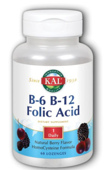 KAL B6 B12 Folic Acid (В6 В12 и фолиевая кислота) натуральный ягодный вкус 60 пастилок