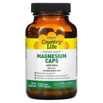 Country Life Target-Mins Magnesium (магний) 300 мг 120 вегетарианских капсул