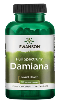 Swanson Full Spectrum Damiana (Дамиана полного спектра) 510 мг 100 капсул