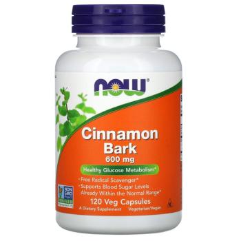 NOW Cinnamon Bark (Кора корицы) 600 мг 120 вег капсул