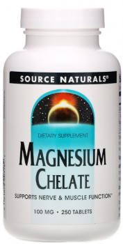 Source Naturals Magnesium Chelate (Магний хелат) 100 мг 250 таблеток