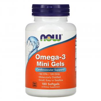 NOW Omega-3 Mini Gels 180 капсул