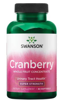 Swanson Cranberry Whole Fruit Concentrate (Концентрат цельных фруктов с клюквой) 420 мг 60 гелевых капсул, срок годности 03/2024