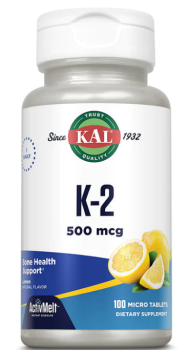 KAL K-2 ActivMelt (Витамин K-2) лимон 500 мкг 100 леденцов