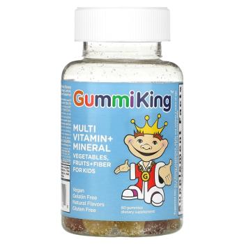 GummiKing Мультивитаминно-минеральная добавка с овощами фруктами и волокнами для детей 60 жевательных мармеладок