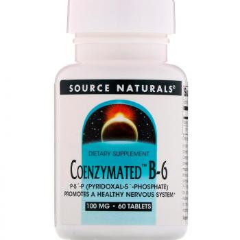 Source Naturals Coenzymated B-6 (Ферментированный витамин B6) 100 мг 60 таблеток