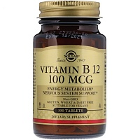 Solgar Vitamin B12 100 мкг 100 таблеток.