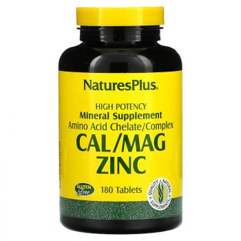 NaturesPlus Cal/Mag Zinc (Кальций магний цинк) 180 таблеток