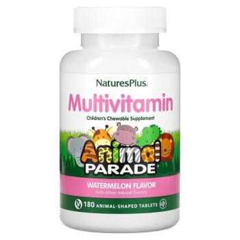 NaturesPlus Source of Life Animal Parade жевательные мультивитамины и минералы для детей с арбузным вкусом 180 таблеток