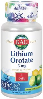 KAL Lithium Orotate ActivMelt (Оротат лития) вкус лимон-лайм 5 мг 90 микро таблеток