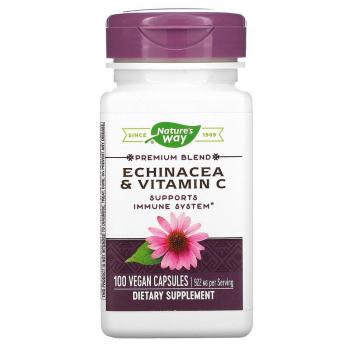Nature's Way Echinacea & Vitamin C (эхинацея и витамин С 461 мг) 100 веганских капсул