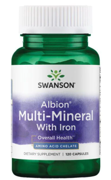 Swanson Albion Multi-Mineral With Iron (Хелатные мультиминералы с железом) 120 капсул