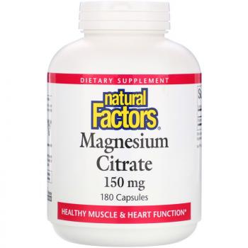 Natural Factors Magnesiun Citrate (Цитрат магния) 150 мг 180 капсул