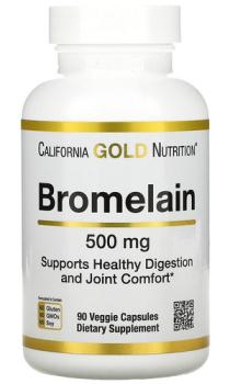 California Gold Nutrition Bromelain (бромелаин) 500 мг 90 капсул, срок годности 11/2023
