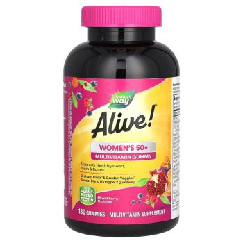 Nature's Way Alive!  Women's 50+ Multivitamin Gummy (мультивитамины для женщин после 50 лет) ягодный микс 130 жевательных таблеток