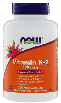 NOW Vitamin K-2 (Витамин K-2) 100 мкг 250 капсул