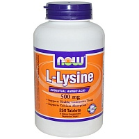 NOW L-Lysine (L-Лизин) 500 мг 250 таблеток