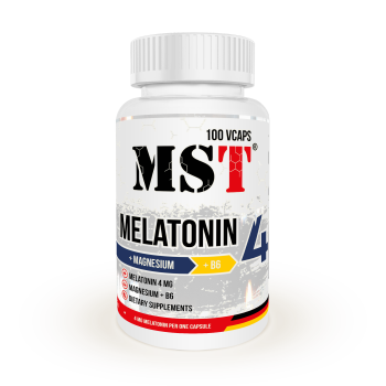 MST Melatonin 4 Magnesium B6 (Мелатонин 4 + Магний + B6) 100 капсул