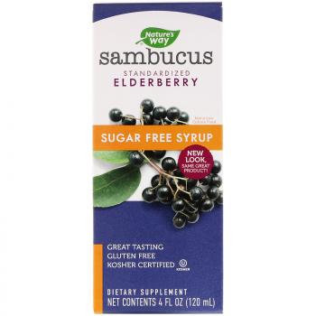 Nature's Way Sambucus Standardized Elderberry Original Syrup (стандартизированный экстракт бузины сироп) без сахара 120 мл