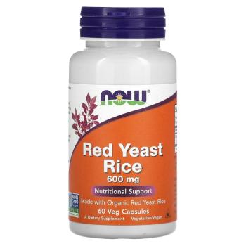 NOW Red Yeast Rice (Красный дрожжевой рис) 600 мг 60 капсул