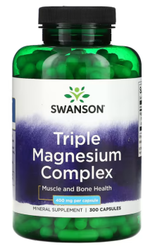 Swanson Triple Magnesium Complex (тройной комплекс магния) 400 мг 300 капсул
