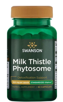 Swanson Milk Thistle Phytosome (Фитосома расторопши пятнистой - стандартизированный Siliphos) 300 мг 60 капсул, 06/24